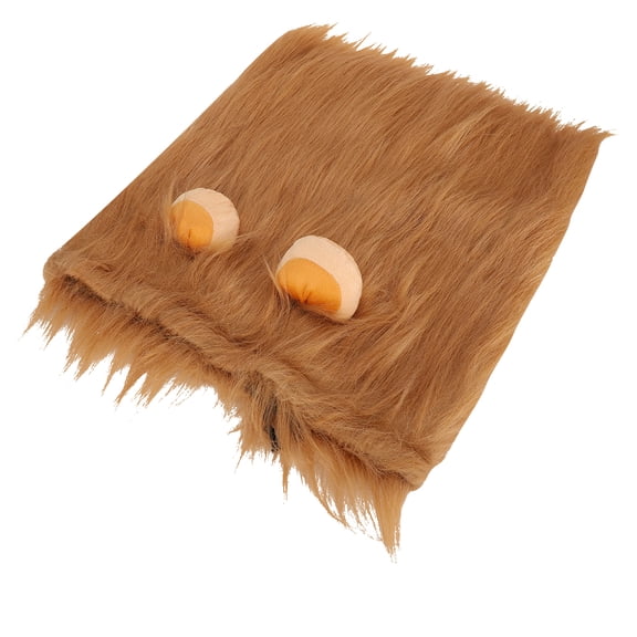 Xirurus Lion Mane Wig Headgear Fancy Dress Up Halloween Clothes Mane Wig for Dogs Pet Costume Light Brown Size Large Fluffy Realistic Animal Cosplay Apparel for Pet Parties (7.87 inches / 20 cm)