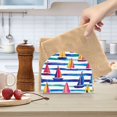 thumbnail image 2 of Yayeee Napkin Holder for Table Set of 2 Kitchen Paper Tissue Organization, Blue Hand Drawn Sailboats, 2 of 8