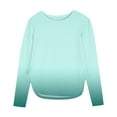 thumbnail image 2 of UQJfacai Girls Long Sleeve Shirts Kids Gradient Graphic Crewneck Tops Fall Curve Hem Side Slit Casual Cute Blouses Tee 3-12 Years, 2 of 7