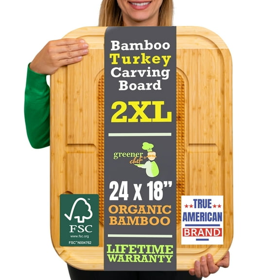 Greener Chef Carving Board for Turkey & Meat, Single Tone, Extra Large, 24”