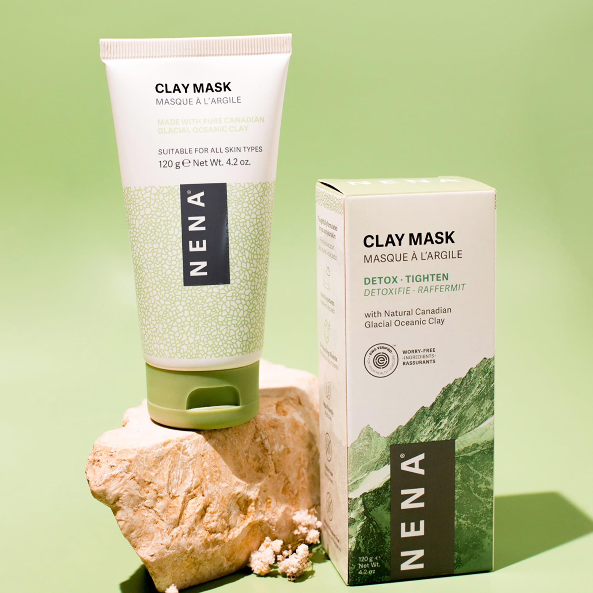 NENA Skincare Clay Mask, Glacial Oceanic Clay, Face Mask Skincare, 4.2 oz