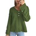 thumbnail image 2 of AOOCHASLIY Clothes Sweaters Womens Casual Soild Long Sleeve Button Knit Pullover V-neck Sweater, 2 of 5