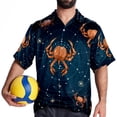 thumbnail image 4 of Cancer Constellation Men's Short Sleeve Button Down Beach Shirts, Casual Printed Summer Unisex Tops, 4 of 6