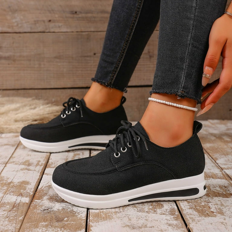 Wensltd Lace-Up Shoes for Women Plus Size Comfort Daily Casual