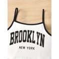 thumbnail image 5 of HOWPAY Girls Summer Outfits 3 Piece Letter Print Cami Top and Short Sleeve Mesh Tee Set with Shorts Casual Loose Fit Clothing Sets Black, 5 of 9