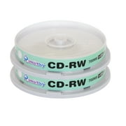 20 Pack Smartbuy CD-RW 1-12X 700MB/80Min High Speed Logo Rewritable Blank Data Media Disc