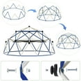 thumbnail image 5 of Climbing Dome,10FT Dome Climber with Hammock, Outdoor Play Equipment for 3 to 10 Children, Supports Jungle Gym up to 1,000 lbs, Rust Resistant, Easy to Assemble, Gift for Kids, Blue+White, 5 of 9