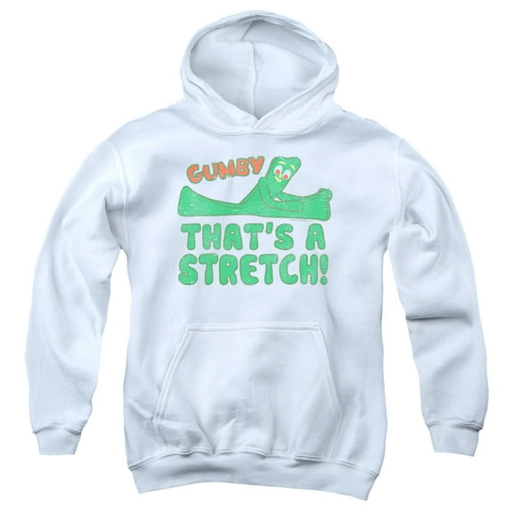 Gumby That’S A Stretch Youth Pullover Hoodie Sweatshirt White