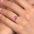thumbnail image 4 of Gem Stone King 10K Yellow Gold Pink Mystic Topaz Engagement Ring for Women | 2.00 Cttw | Round 8MM | Gemstone November Birthstone | Size 9, 4 of 6