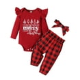 thumbnail image 2 of Christmas Clothes Baby Clothes Set 6M 12M 18M 24M 3 Pcs Sets Long Sleeve Romper Tops+Cartoon Print Pants+Headband Cotton Baby Clothing, 2 of 10