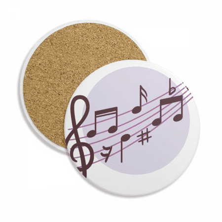 

Round-shaped Flappg Music Notes Coaster Cup Mug Round Holder Absorbent Stone 2pcs