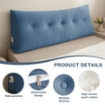 thumbnail image 5 of ANMINY Triangular Headboard Pillow with Side Pockets, Chenille Fabric, Bed Rest Reading Pillow, Removable & Washable Cover for Twin Beds, 5 of 7