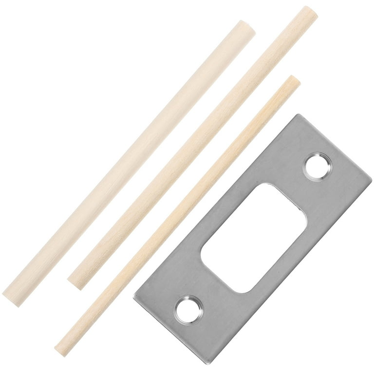 Deadbolt Restorer Strike Plate Kit (2-Pack) - Stainless Steel With Wood Dowels & Screws To Fix Misaligned Doors