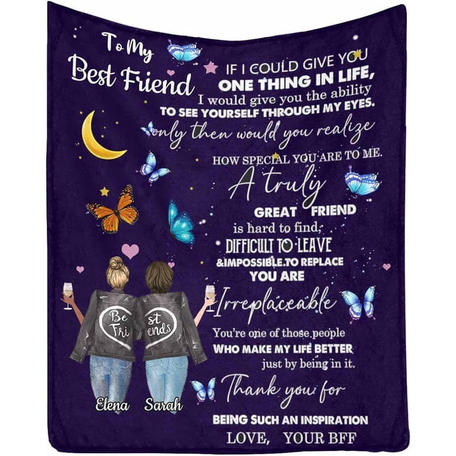 LHSHID Custom Blanket to My Best Friend You are Irreplacable You are One of Those People Who Make My Life Better Couch Blanket
