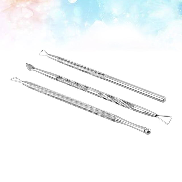 LIFKOME 3pcs Nail Cuticle Removal Fork Stainless Steel for Professional Use Clean Under Nail