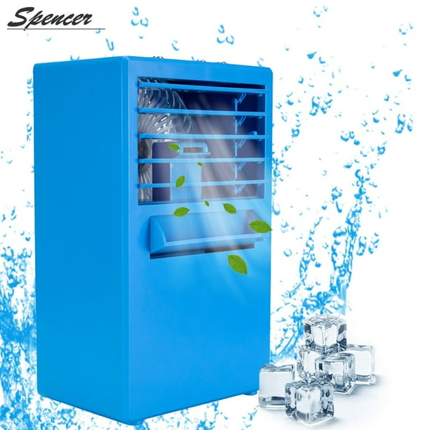 Spencer 9.5 Inch Portable Air Conditioner Fan, Small Desktop Quiet Personal Misting Table Fan Mini Evaporative Air Cooler Circulator for Office, Dorm, Room