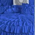 thumbnail image 3 of D.N.G. BEDDINGS 100% Egyptian Cotton 5 Piece Circle Ruffle Comforter Set with 1 Freebie Ruffle Pillow | 550 GSM Filled Microfiber - Full/Queen Size, Royal Blue Color - 800 Thread Count, 3 of 5