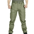 thumbnail image 5 of Tdoqot Mens Cargo Pants- Casual Baggy Stretch Straight Leg Waterproof Work Pants Army Green Size 40, 5 of 9