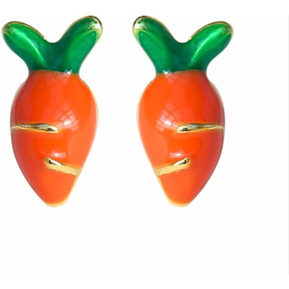 Dainty Tiny Carrot Cartilage Stud Earrings for Women 925 Sterling Silver Sensitive Ear Cartilage Tragus Post Small Minimalist Lovely Food Jewelry for Birthday Christmas