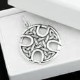 thumbnail image 2 of Canterbury Cross w/ Trinity Knot Triquetra Charm 37x27mm (1.5x1.1in) Pendant in Oxidized .925 Sterling Silver, 2 of 5