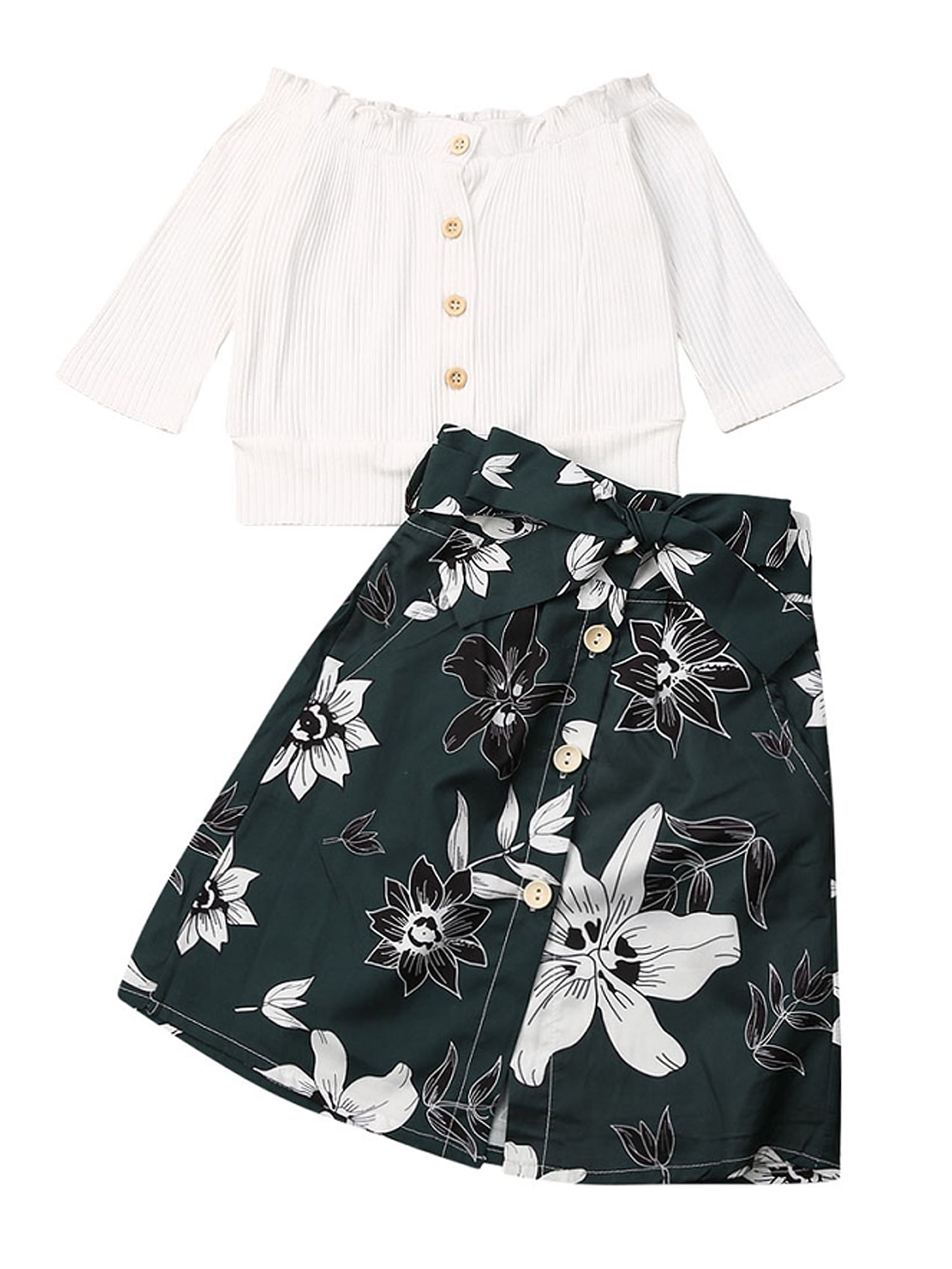 Infant Baby Girl Princess Dress Leopard Print Long Sleeve Denim T Shirt Tops Stitching A-Line Pleated Skirt Outfit