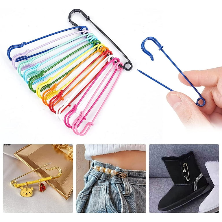 20PCS Safety Pins Extra Large Heavy Duty Safety Pins for Blankets Skirts  Kilts Knitted Fabric Crafts 4 Color 