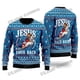 thumbnail image 4 of Suéter navideño feo con estampado 3D de Jiu Jitsu con Jesús te respalda para hombres y mujeres, suéter de punto cálido e informal para invierno MY20, 4 of 5