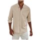 thumbnail image 1 of Men's Fashion Long Sleeve Solid Colour Casual T Shirt Button Regular Fit Shirt Top S, 1 of 5