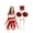 Red B, variant on Zaldita Women's 5Pcs Cheerleading Team Uniform Outfits Cheer Leader Skirts Set for Club Party Holiday Red A M