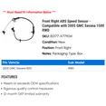 thumbnail image 2 of Front Right ABS Speed Sensor - Compatible with 2005 GMC Savana 1500 RWD, 2 of 2