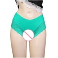 thumbnail image 2 of TMOYZQ Women's High Waisted Floral Lace Crotchless Panties No Show Cheeky Underwear Stretch Breathable Seamless Bikini Panties Briefs Underpants Naughty Lingerie, 2 of 4
