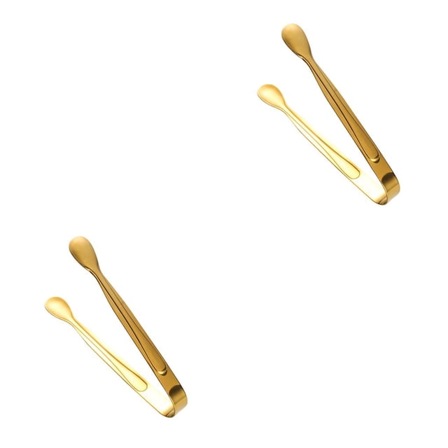 Toystoory Pinza de azúcar, portátil, de mano, reutilizable, y elegante, recogedor de cubitos de hielo, barra interior, herramienta para servir Oro 2piezas Toystoory CBP030851
