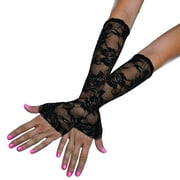 Way to Celebrate Woman Black Fingerless Lace Gloves