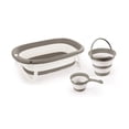 thumbnail image 1 of Dolu Nuve 3-Piece Foldable Baby Bath Set, Infant Tub, Bucket & Rinse Cup, Grey, 1 of 5