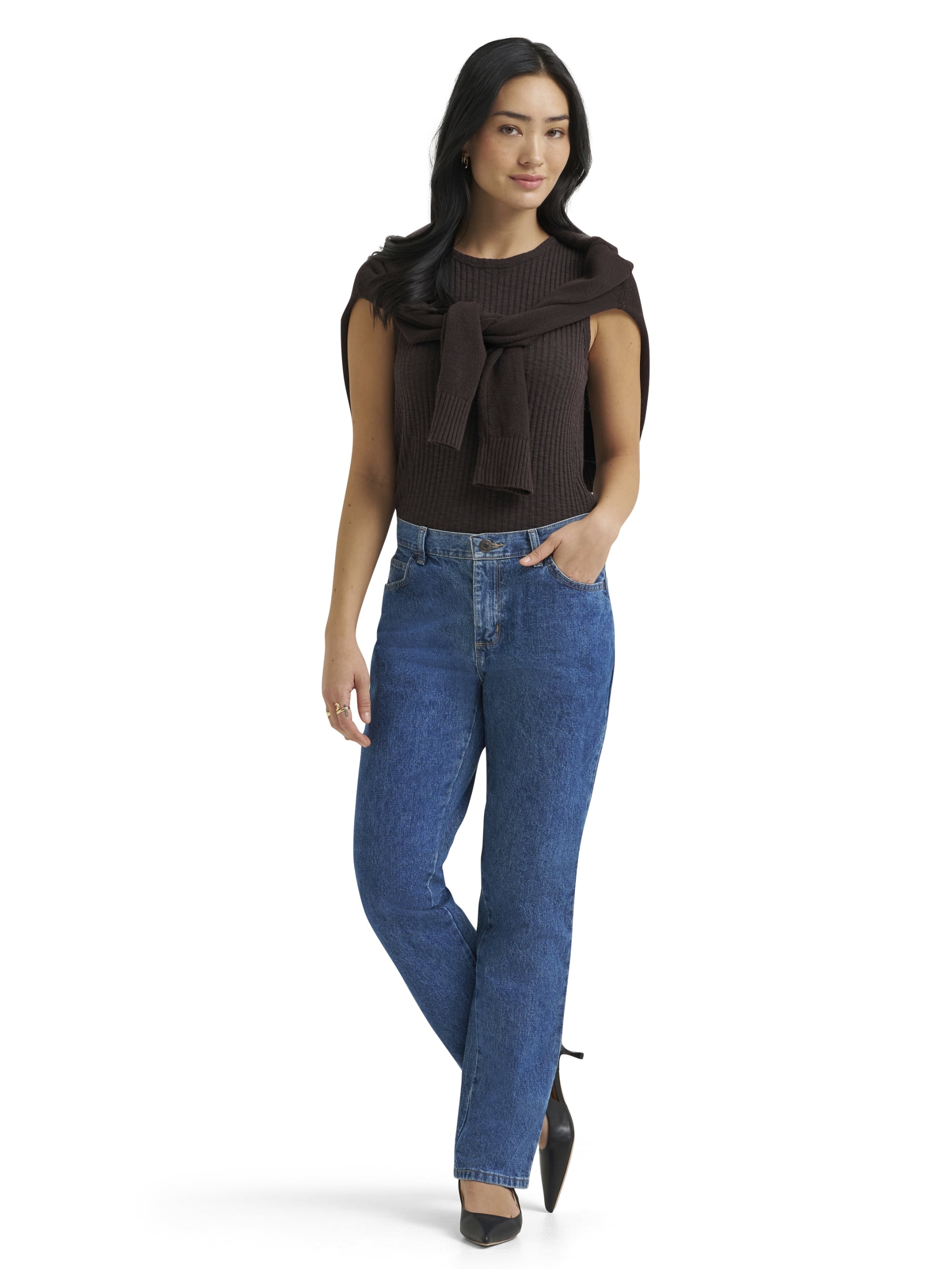 Lee® Women's All Cotton 31" Relaxed Straight Leg Denim Jeans