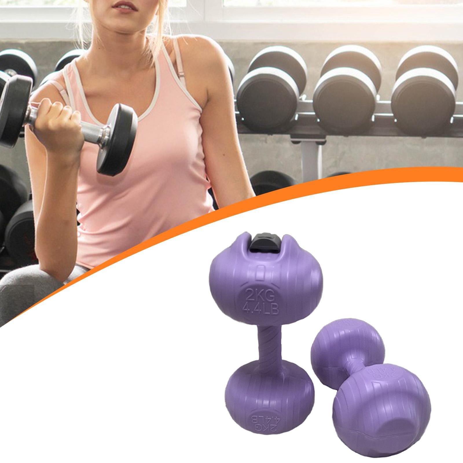 DimyFew 2 Pieces Water Filled Dumbbell Travel Weights Multifunctional Leakproof Exercise 4kg