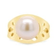 thumbnail image 2 of 11X12MM Round Cut Freshwater Cultured Pearl Solitaire Engagement Ring For Men In 18K Yellow Gold Plated 925 Sterling Silver Size 5.5, 2 of 8