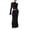 Black, variant on Jane Wardrobe Women’S Casual 2-Piece Outfit Set, Long Flare Sleeve Mock Neck Crop Top With High Waist Drawstring Maxi Skirt, Soft Stretchy Polyester Spandex Fabric, 2pcs, Sizes S M L XL XXL