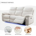 thumbnail image 3 of 3 Pieces Power Recliner Chair Sectional Sets,White Faux Leather 3 Seater Reclining Sofa,Loveseat Recliner Chair, Single Seater Recliner for Living Room Furniture Sets Home Theater Seating with Speaker, 3 of 7