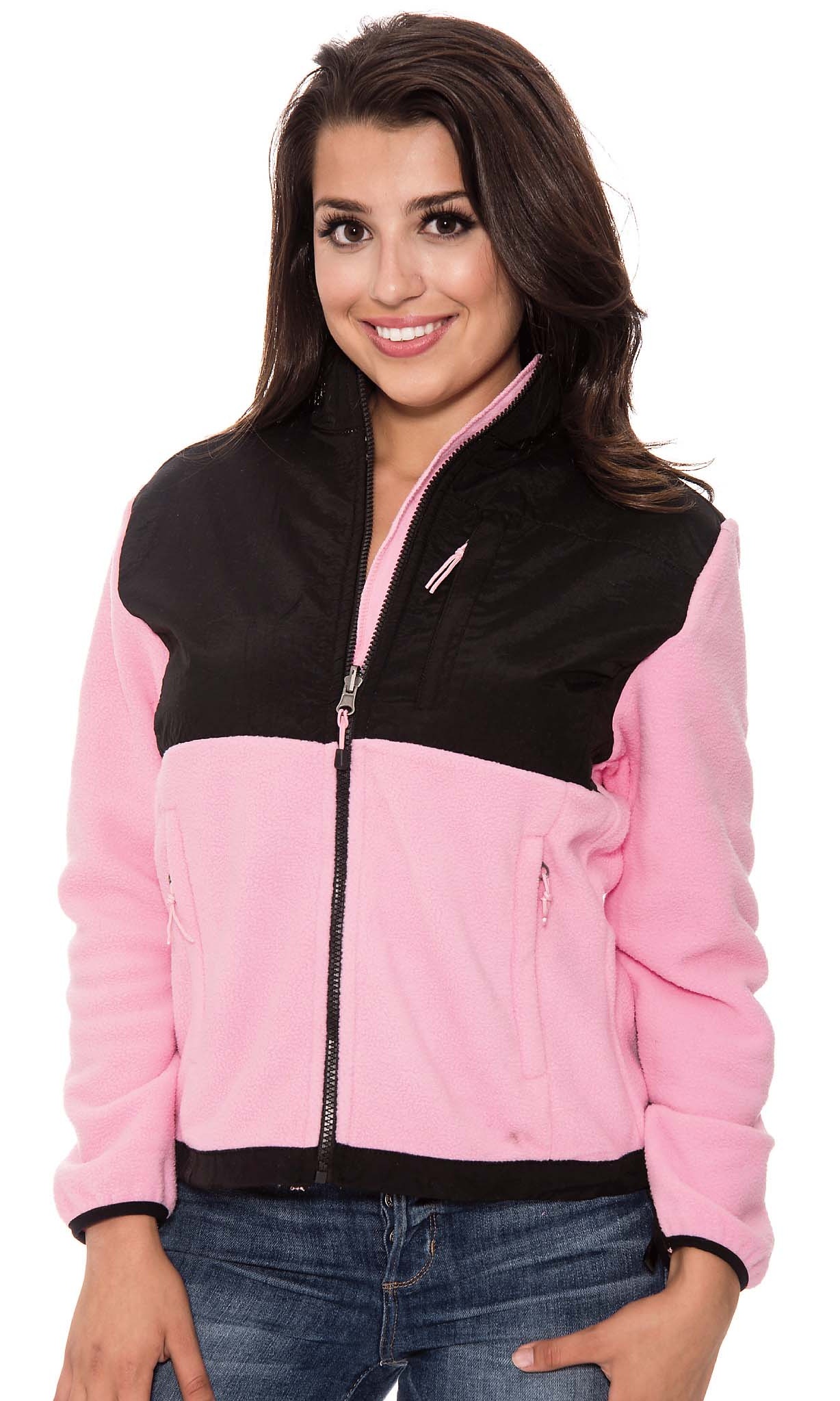 TR Women's Sport Fleece Jacket by 9 Crowns Essentials (Pink/Black