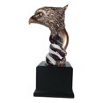 thumbnail image 4 of Large 12" American Bald Eagle On Star Spangled Banner Flag Bust Statue With Base, 4 of 6