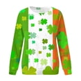 thumbnail image 5 of ASFGIMUJ Women St Pa Day T Shirts Crewneck Green Sweatshirt Raglan Sleeve Shirt Pullover Tops Loose Suitable Dressy Tops,Size M, 5 of 5