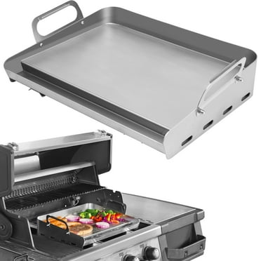 Griddle for Gas Grill, 17" x 13" Flat Top Grill with Removable Grease Tray, Stove Top Griddle, for Camping & Parties