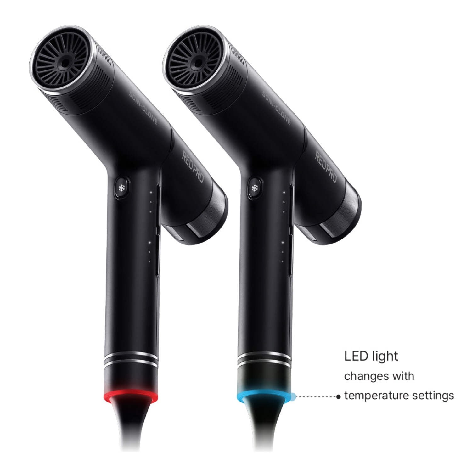 RED Pro Hair Dryer Soni-Clone 110,000 RPM High Speed BLDC Motor Dryer, Strong Air Flow for Fast Drying, Lightweight with Luxury Home & Travel Pouch, Magnetic Nozzle Hair Pik, Diffuser & Concentrator