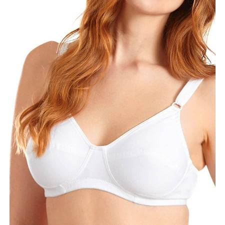 

Women s Leading Lady 600 Latex Free Cotton Soft Cup Bra (White 40D)