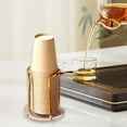 thumbnail image 5 of Acrylic Disposable Cup Holder Organizer | Gold Paper Cup Storage Rack with Sturdy Metal Handle, Space-Saving Countertop Dispenser, Fits Cups up to 8cm, 1 Pc Multifunctional Home & Office, 5 of 6