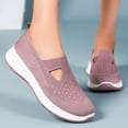 thumbnail image 3 of Pandaie Orthopedic Shoes for Women Wide Width Breathable Walking Slip on Sneakers Comfortable Arch Support Nurse Shoes Pink Size 7, 3 of 9