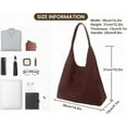 thumbnail image 2 of LULU Vintage Suede Shoulder Tote Bag for Women,Extra Large Tote Bag,Suede Casual Shoulder Bags for Women,Convenient foldable Tote Bag,Womens Shoulder Bags for Daily Outing,Commuting.（Brown）, 2 of 8