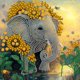 thumbnail image 1 of Pintura de diamante 5D DIY Taladro en forma especial parcial Elefante de girasol (LY056) Hugtrwg Para estrenar, 1 of 9