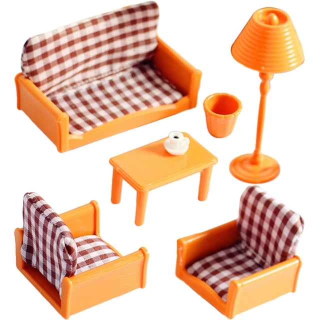 TEHAUX 1 Ensemble de Lampe de Sol pour Maison de Poupée, Ornement de Salon en Forme Miniature Marron